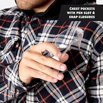 BRUNT Flannel Jacket - Heavy-Duty Quilted Stretch Flannel with 80g Insulation - Double Layer Elbows & Handwarmer Pockets