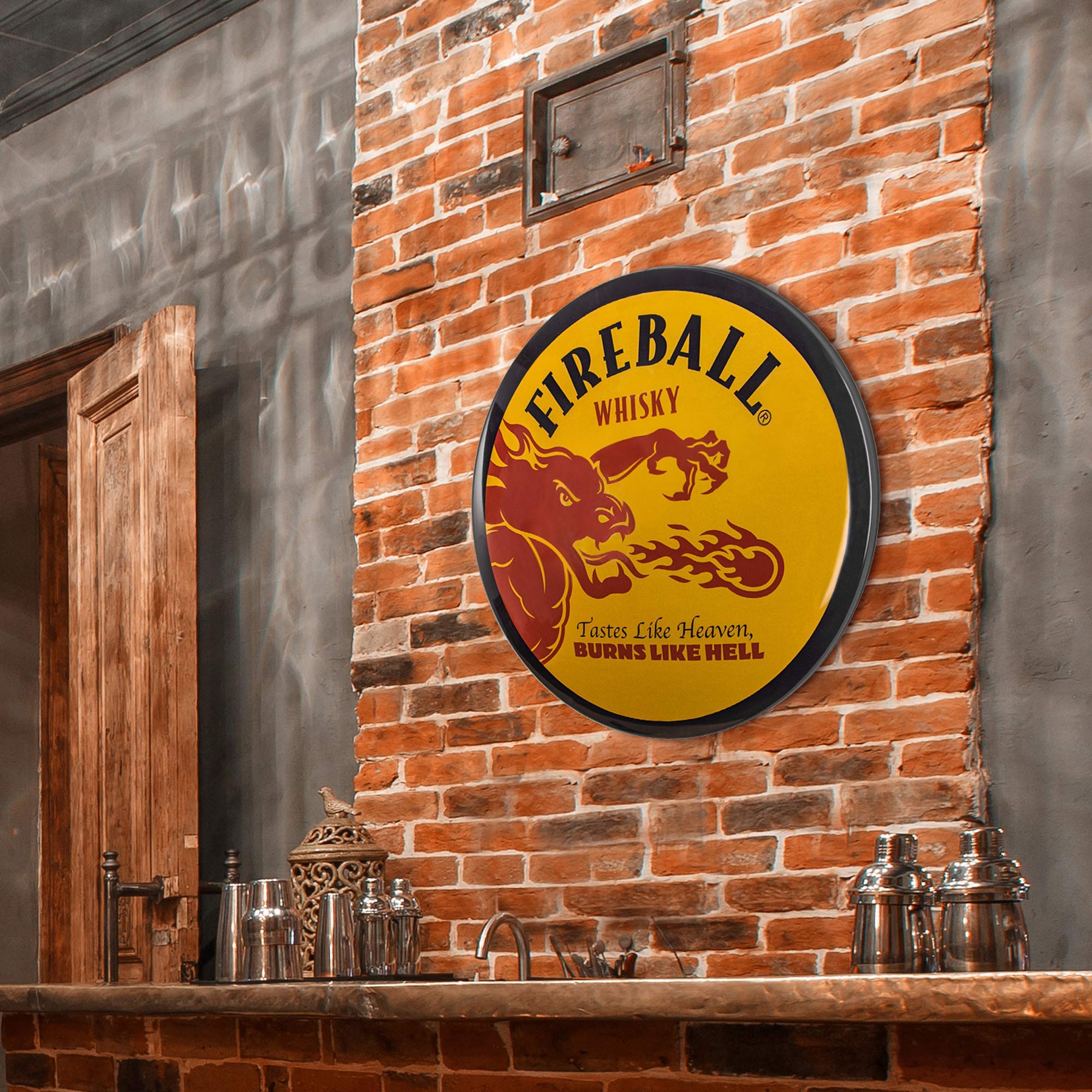 Licensed Fireball Whiskey Tastes Like Heaven Burns Like Hell Dome