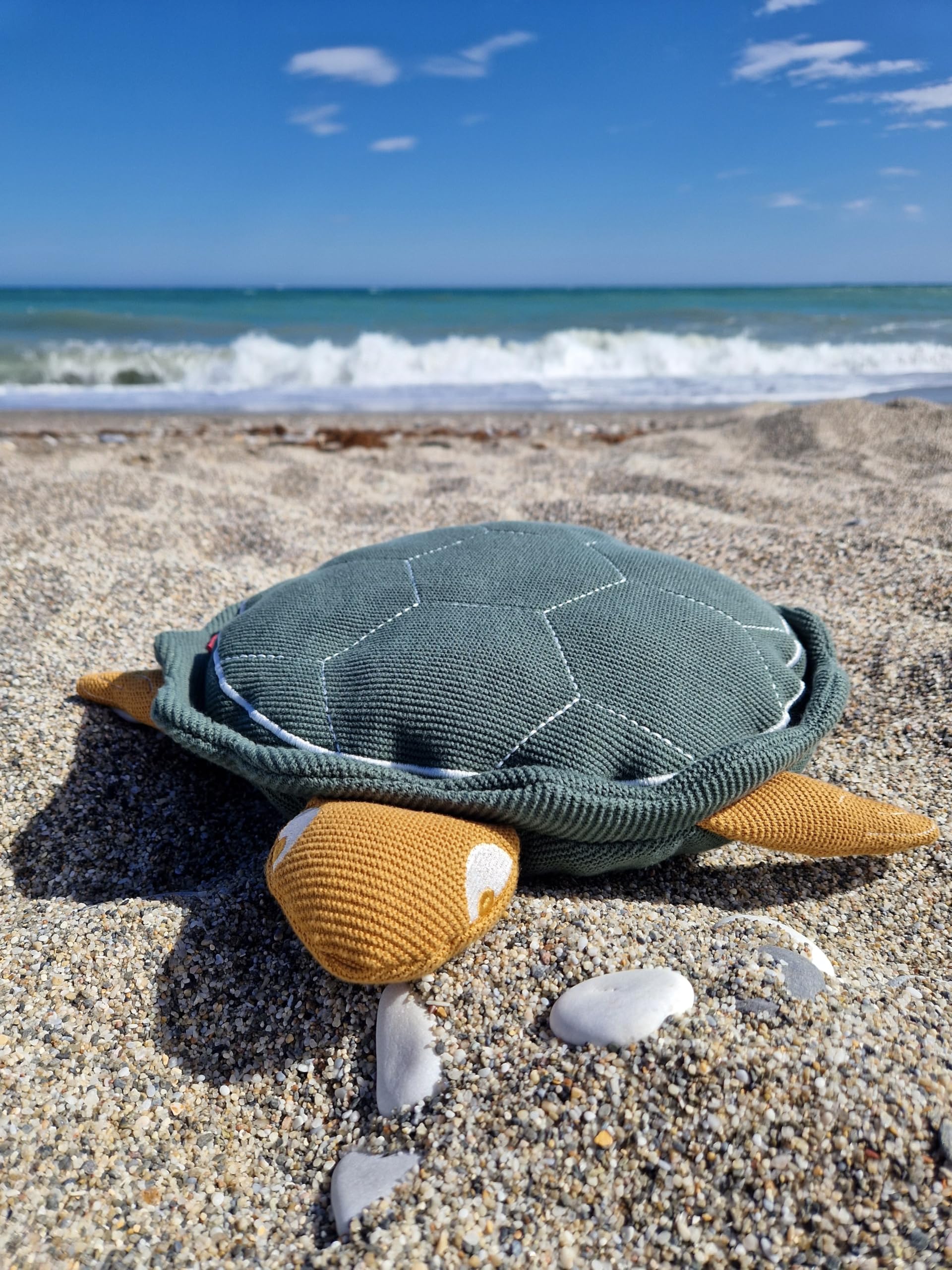 Hugo Frosch Öko-Wärmflasche Kinder 0,8l – Made in Germany – mit weichem Kuschelkissen in Schildkrötenform aus kbA-Baumwolle – formstabile & geruchsneutrale Bettflasche