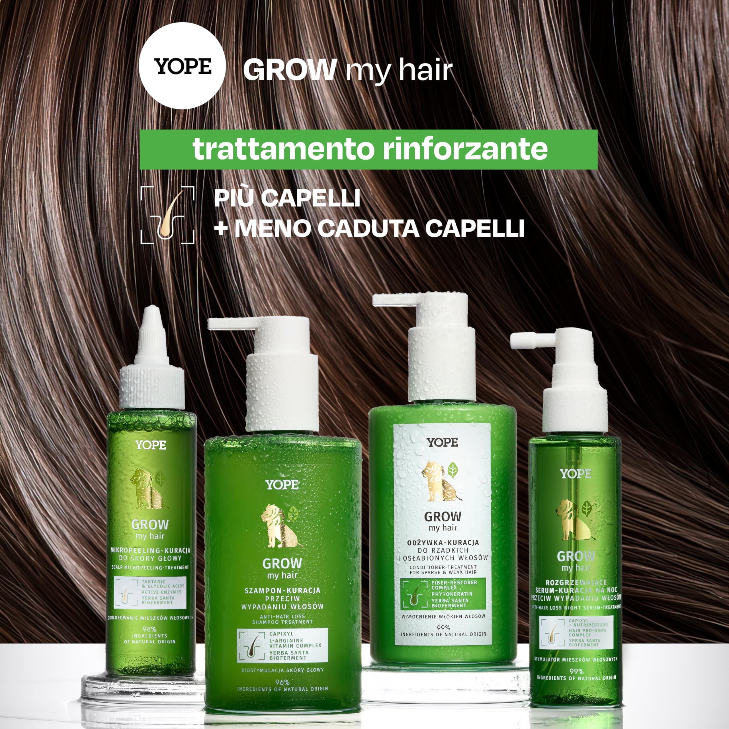YOPE Złuszczający peeling do skóry, mikropeelingujący kwas enzymatyczny, kwas winowy i glikolowy, aktywne enzymy, wszystkie rodzaje włosów, 99% składników naturalnego pochodzenia, 115 ml