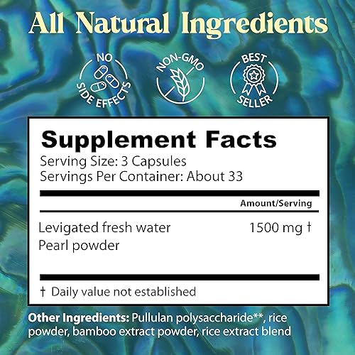 Miniatura 4 de Dragon Herbs - Cápsulas de perlas – Suplemento en polvo de perla pura para apoyar la piel, los ojos, el estado de ánimo, la ansiedad, el estrés |