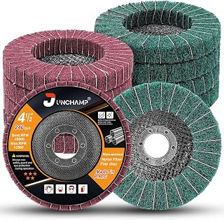 10Pcs 120 & 240 Grit Nylon Fiber Flap Disc Polishing Grinding Wheel, Scouring Pad Buffing Wheel, Abrasive Grinding Discs for 4-1/2" Angle Grinder, Paint & Rust Remover