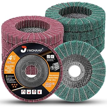 10pc 115mm Nylon Fiber Flap Discs for Angle Grinder, 120/240 Grit