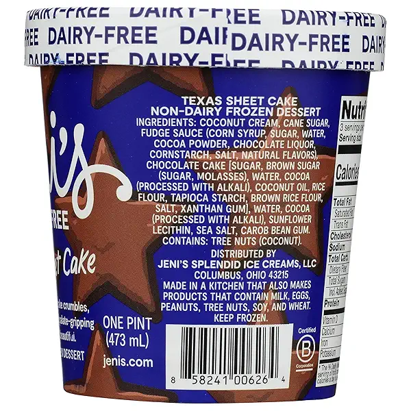 JENIS SPLENDID ICE CREAMS Texas Sheet Cake Non-Dairy Frozen Dessert, 1 PT 3