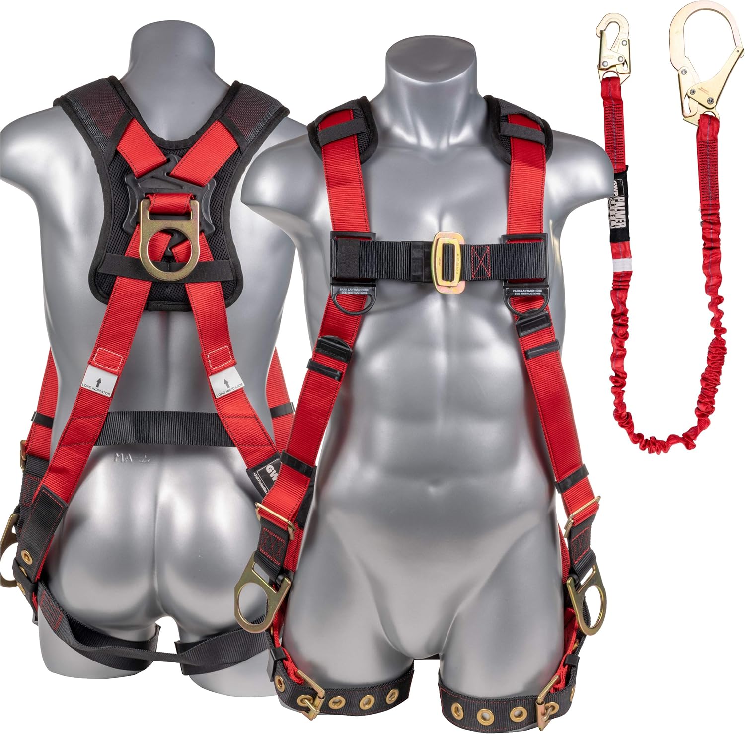 Palmer Safety Harness w/detachable 6' Internal Shock Absorbing Lanyard