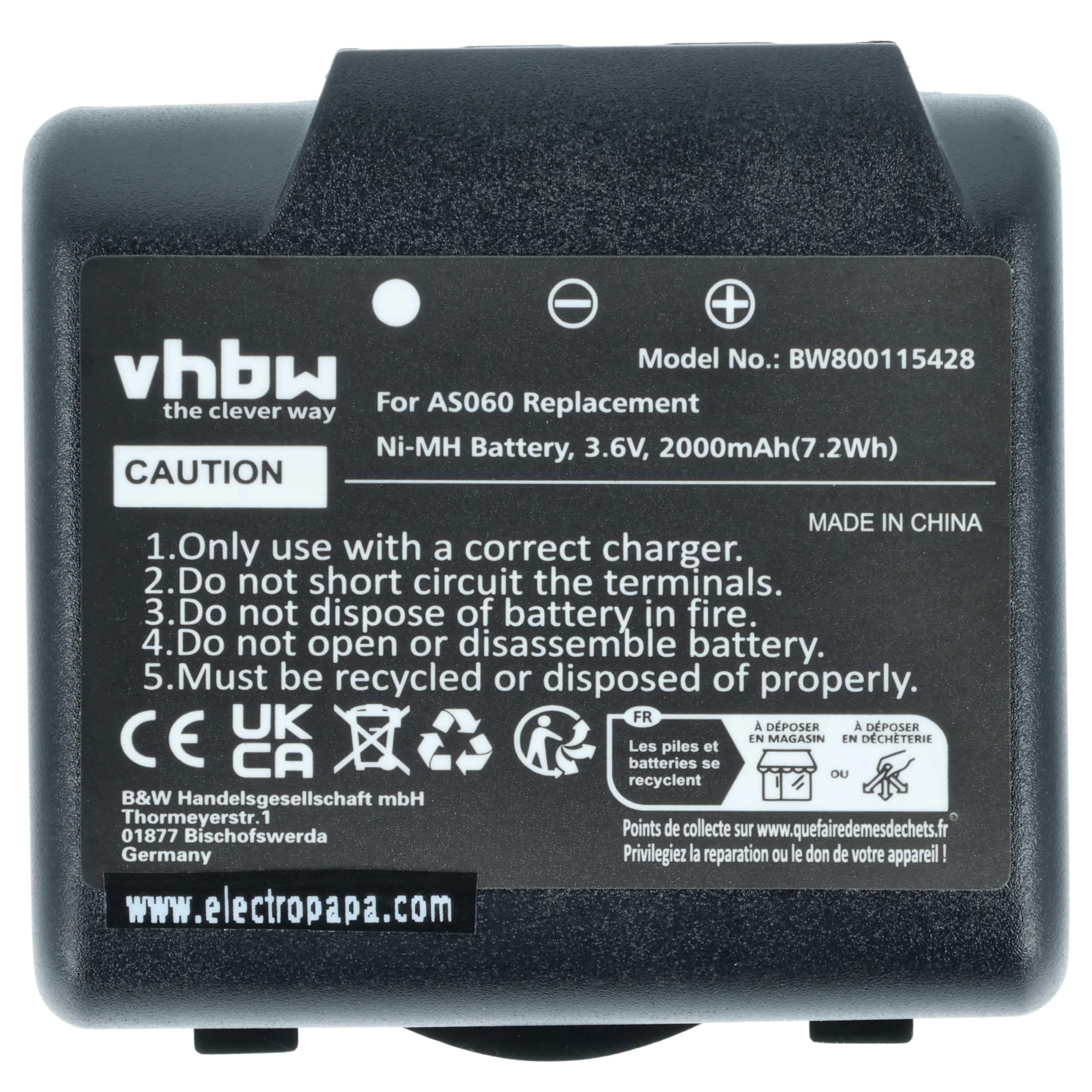 Bateria do IMET M550 Ares M550S Thor BE5500 BE3600 2000mAh 3,6V NiMH Nero