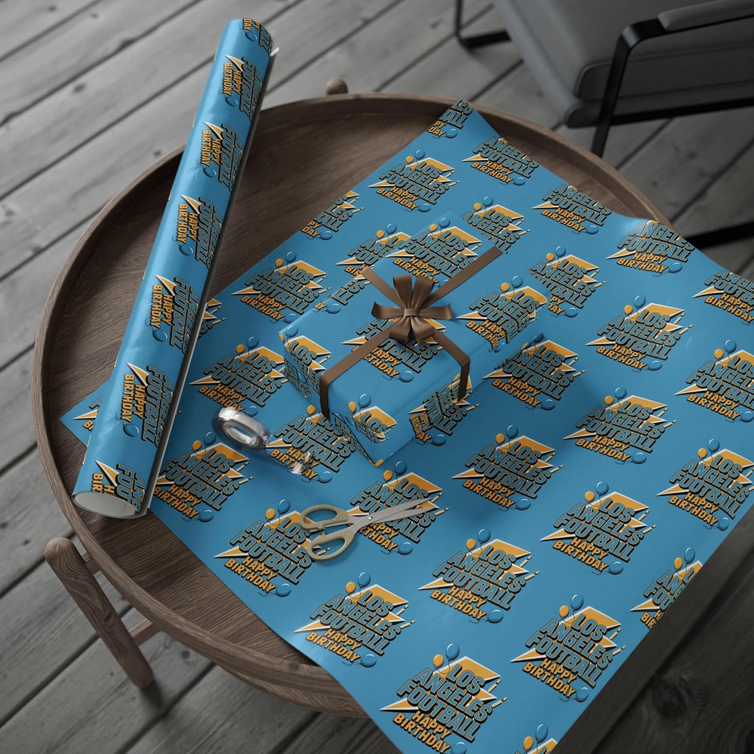 Los Angeles Football Happy Birthday Ultra Thick Sports Gift Wrapping Paper, Holiday Present Wrap, Christmas Gift Wrap