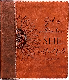Farm and Posh ESV Journaling Bible – Brown/Tan TruTone Faux Leather Timeless Design | English Standard Version Single-Column Bible with 2″ Ruled Margins for Notes & Prayers (Sunflower)