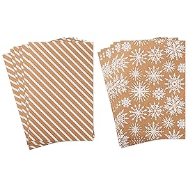 Hallmark Medium Christmas Gift Boxes with Lids (12 Shirt Boxes, 3 Designs: Navy Snowflakes, Gold Trees, Peace on Earth) for Christmas, Hanukkah, Holiday Parties