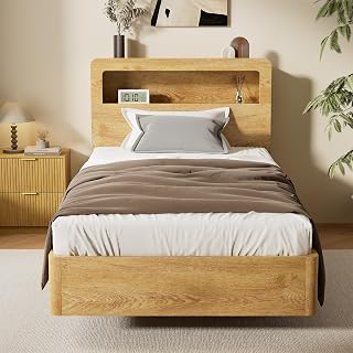 Twin XL Size Bed Frame with Storage Headboard and Charging Station image
