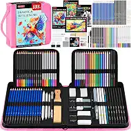 133 Pack Art Supplies Sketching Kit with Sketch Book, Coloring Book, Watercolor Pad, Black Paper Pad, Tutorial, Graphite Colored Charcoal Watercolor & Metallic Pencils for Artists Beginners Adults