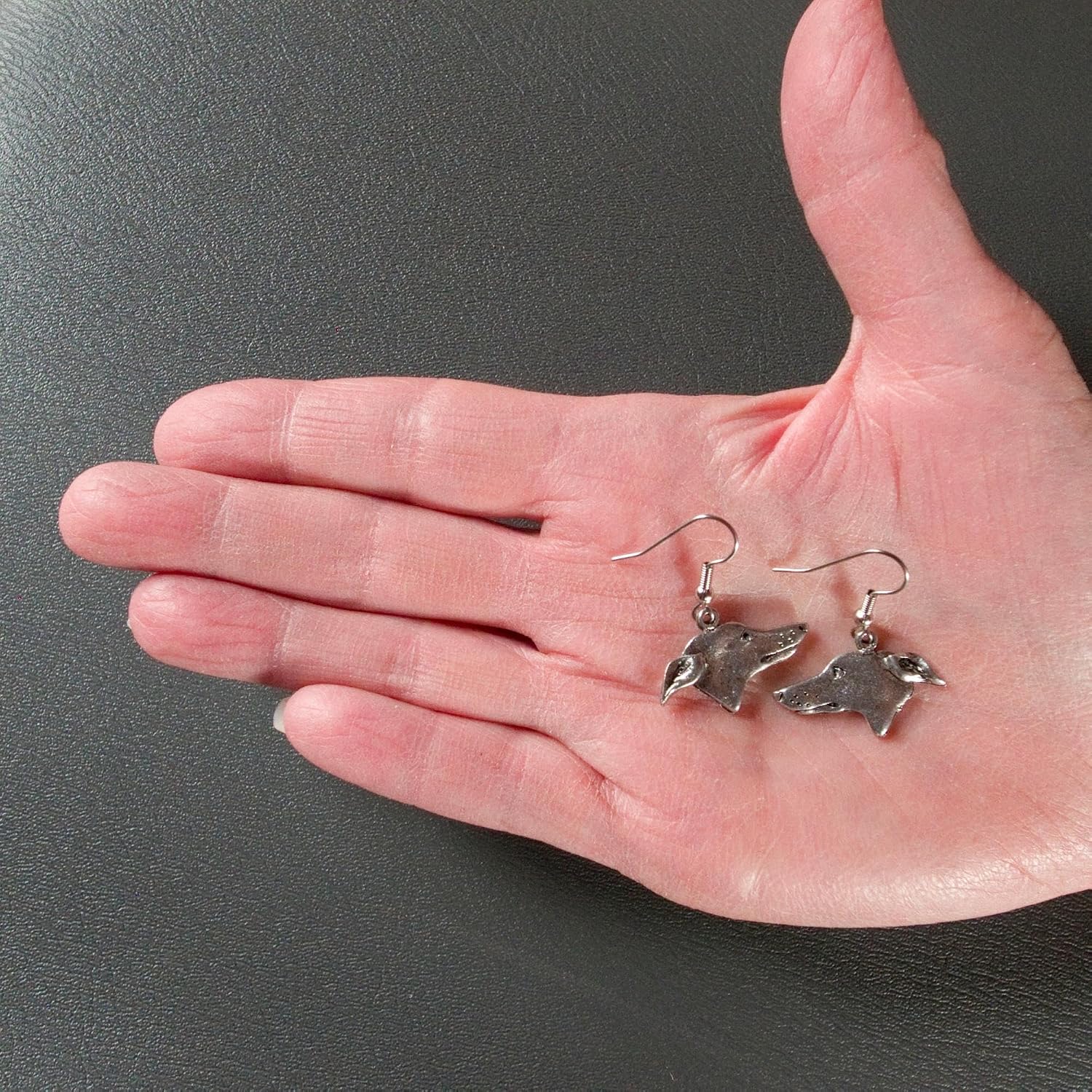 Dog Earrings for Women – Made in USA - Handcrafted - Pewter Pit Bull Dangles – Westie – Greyhound – Poodle – Pug – Dog Angel