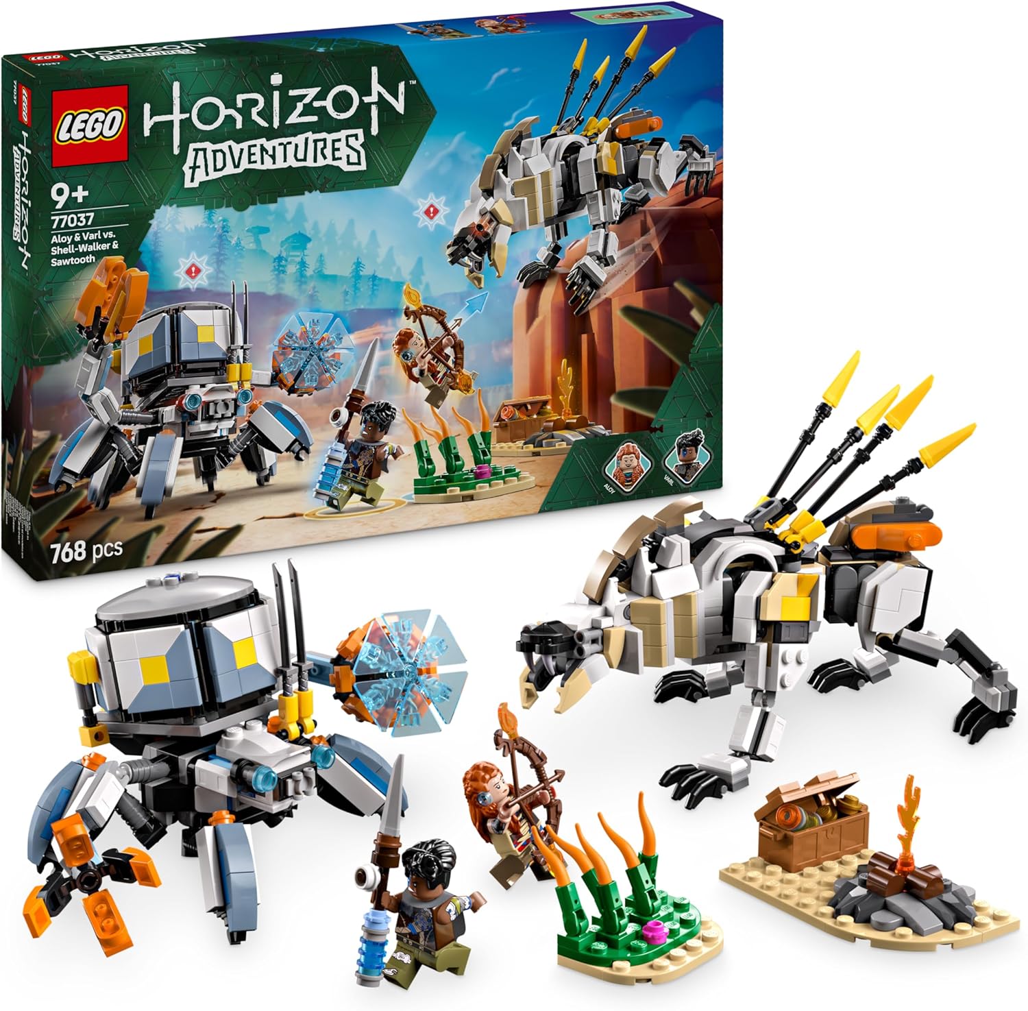 Lego 77037 Horizon Aroy & Var vs Shell Walker & Sawtooth Toy Toy Birthday Present Block Boys Girls Children 9 Years 10 Years Old Elementary School Game