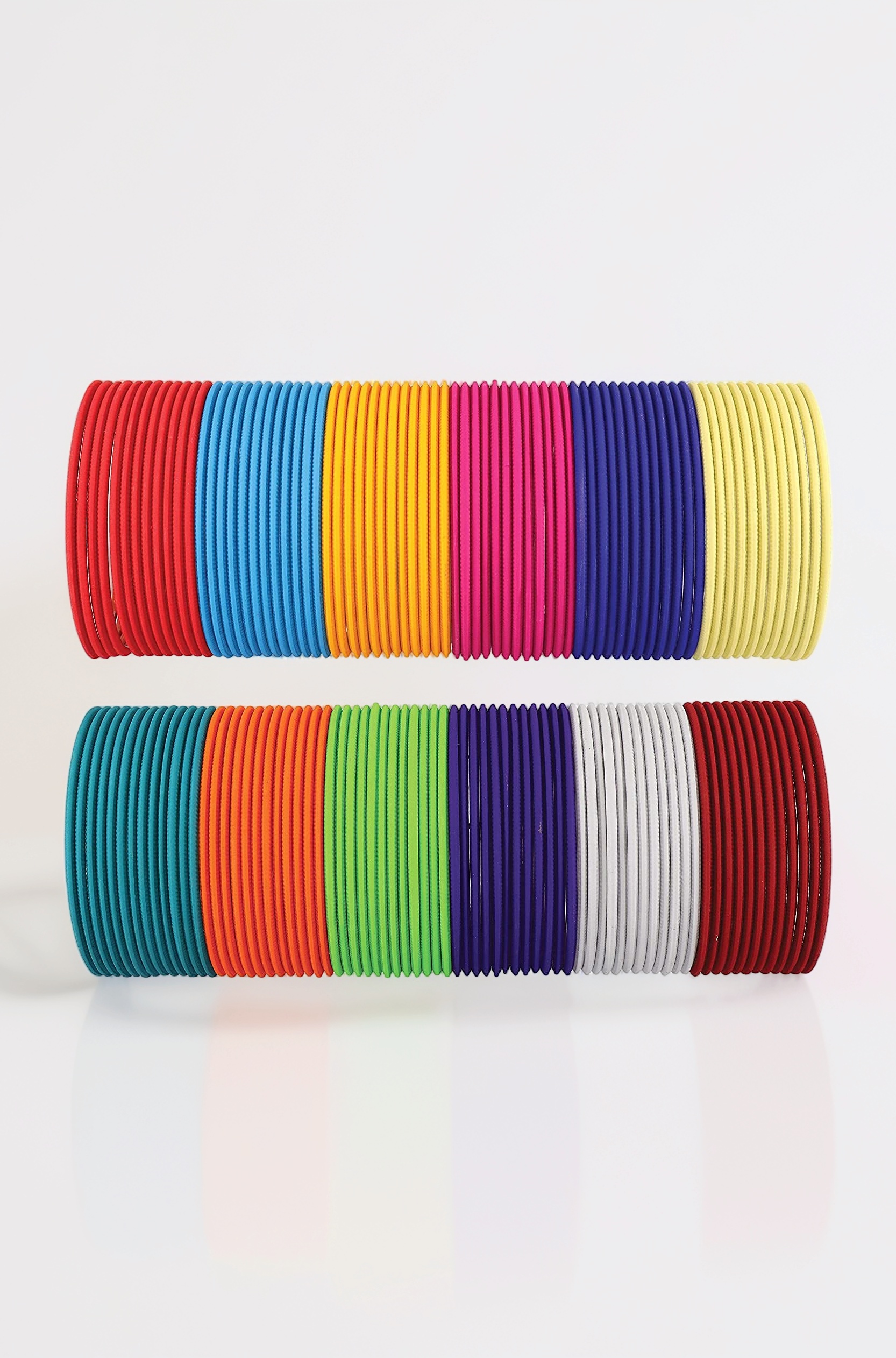 NMII Stylish Multi colour Metal Bangles set for women and Girls with Zari and Cutting Design | Fancy Multicolour Bangles for women | Metal Chudi Set F...