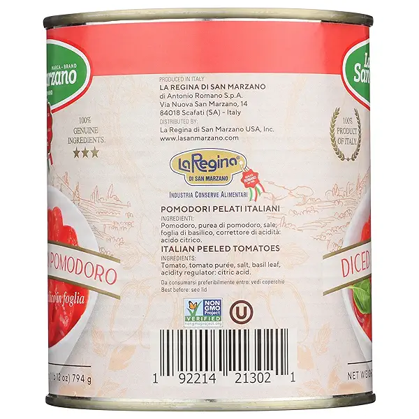 La San Marzano Diced Tomatoes with Basil Leaf, 28 OZ 7