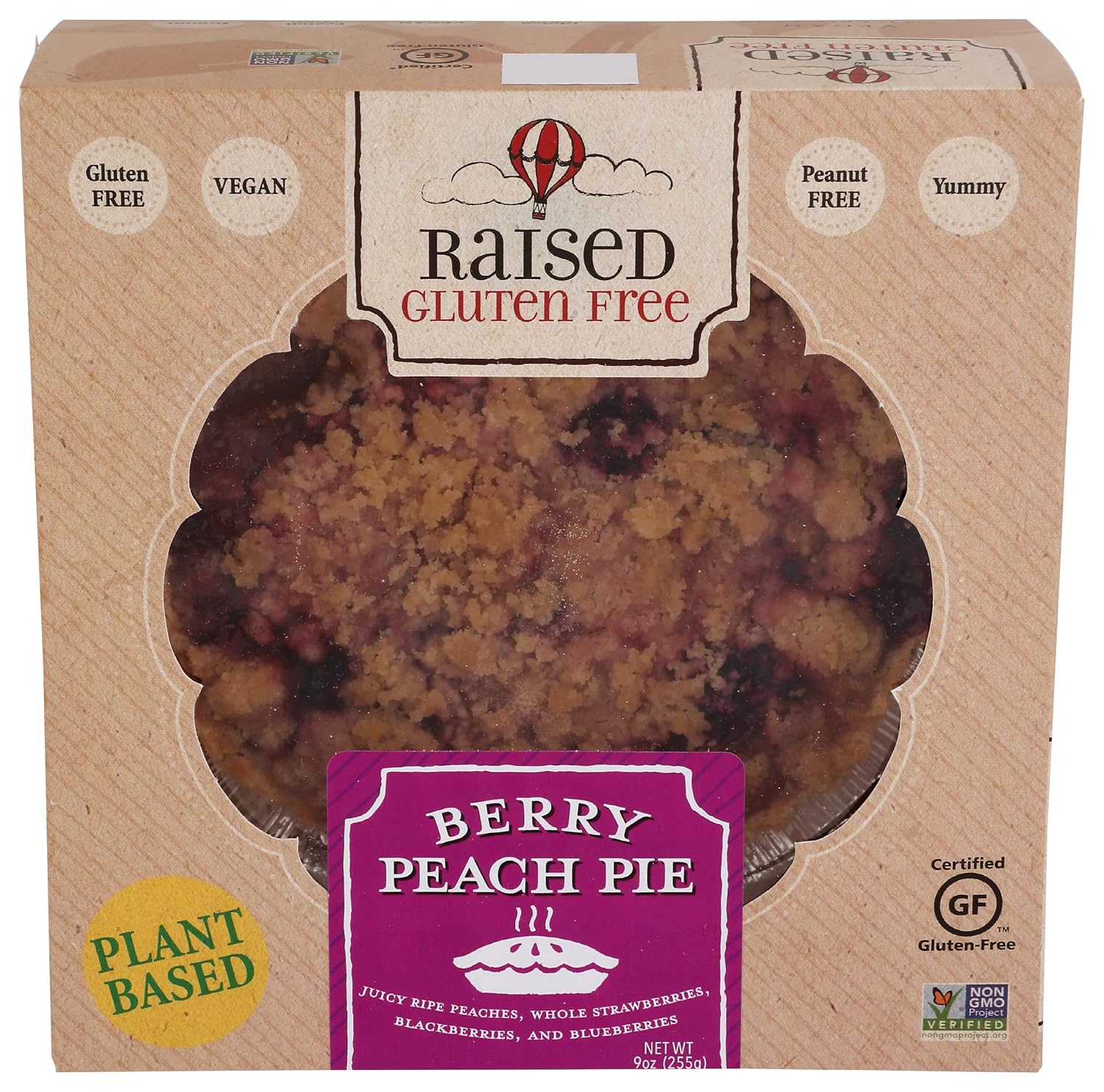 NATURAL DECADENCE Pie Vegan Peach Berry 6 inch, 9 OZ