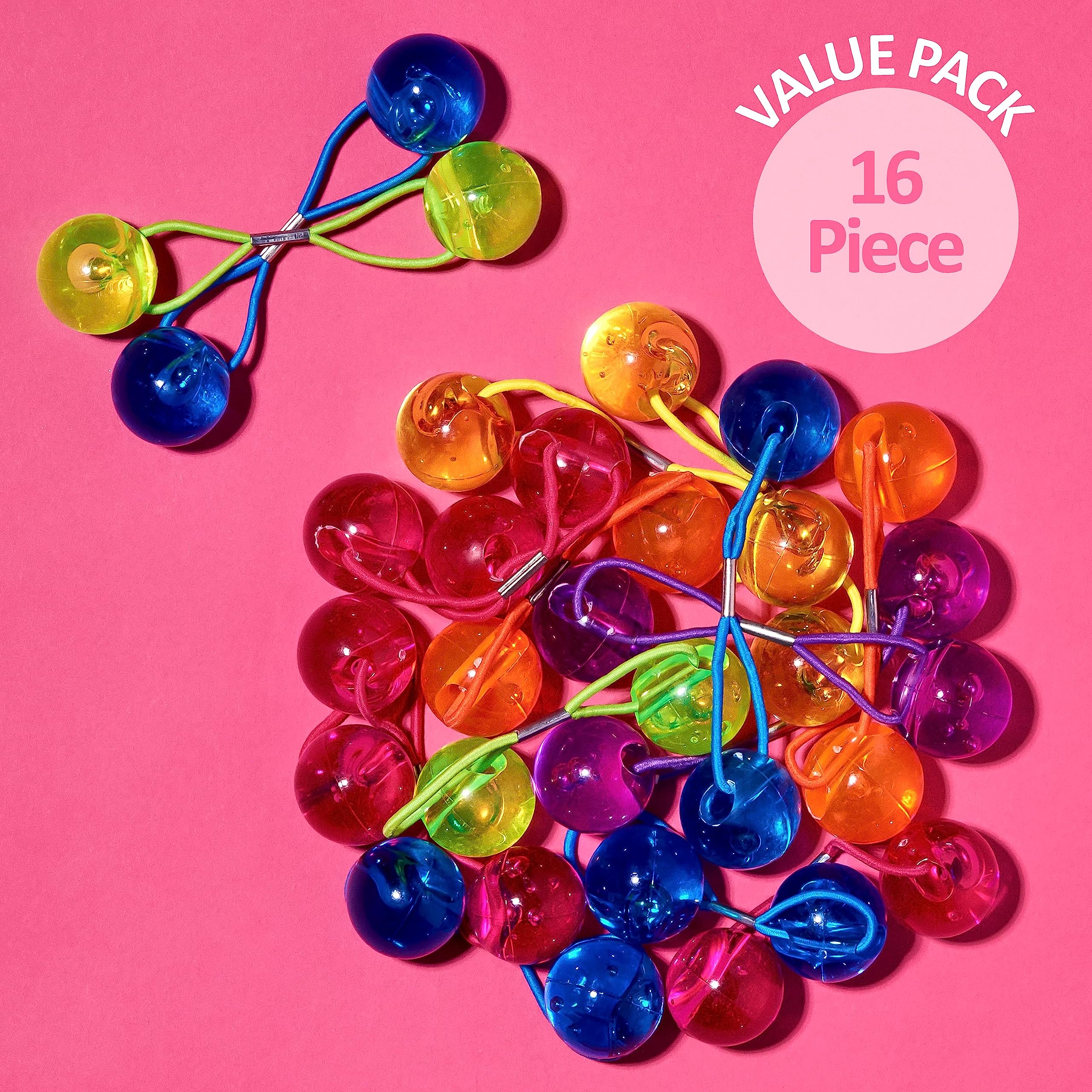 Twin Bead Hair Knocker Pony Tail Holders Bubbles Balls Tie Backs Lot of 156 Sets Amazon.com : 36 Pieces Hair Ties Balls Ponytail Holders  main image 3