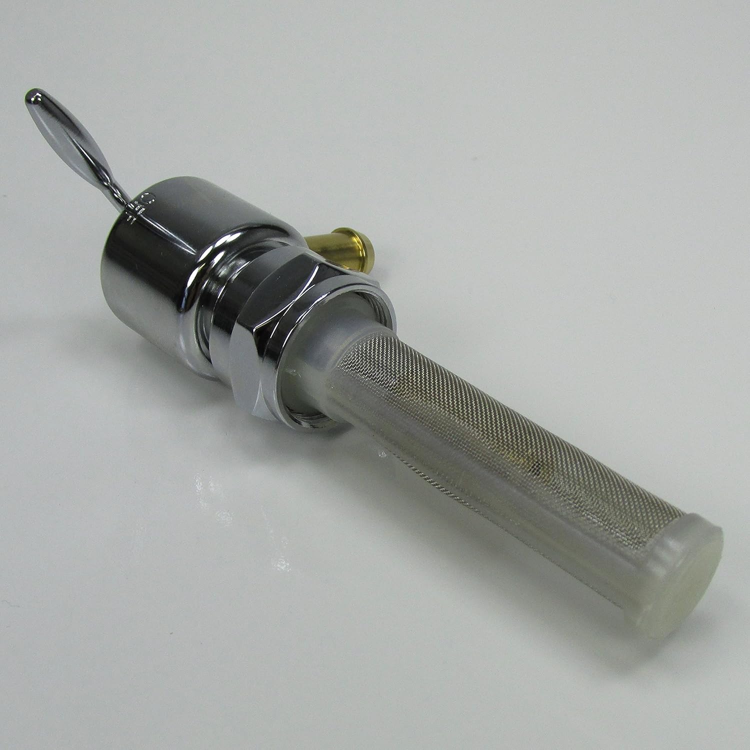 Chrome 22mm HI-FLOW Petcock LEFT SIDE 90 Degree Fuel Outlet Shut Off Valve for 1975-2006 Harley Big Twin & Sportster Models w/22mm Petcock Bung - Use with 3/8" ID Fuel Hose - Replaces HD Pt# 62168-81