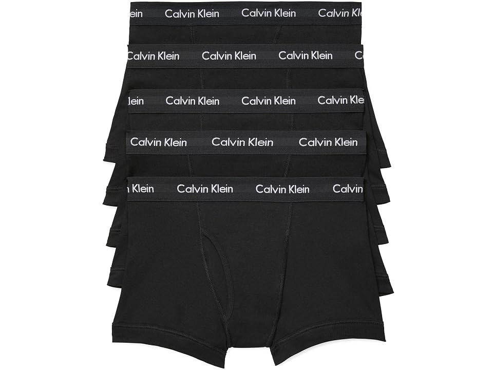 Calvin Klein Underwear Cotton Classics Trunks 5-Pack (Black) Men's Underwear INTERNATIONAL SHIPPING