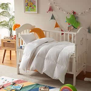Three Geese Lightweight Toddler Comforter, All Season Down Blanket, 45x60 Inch, White