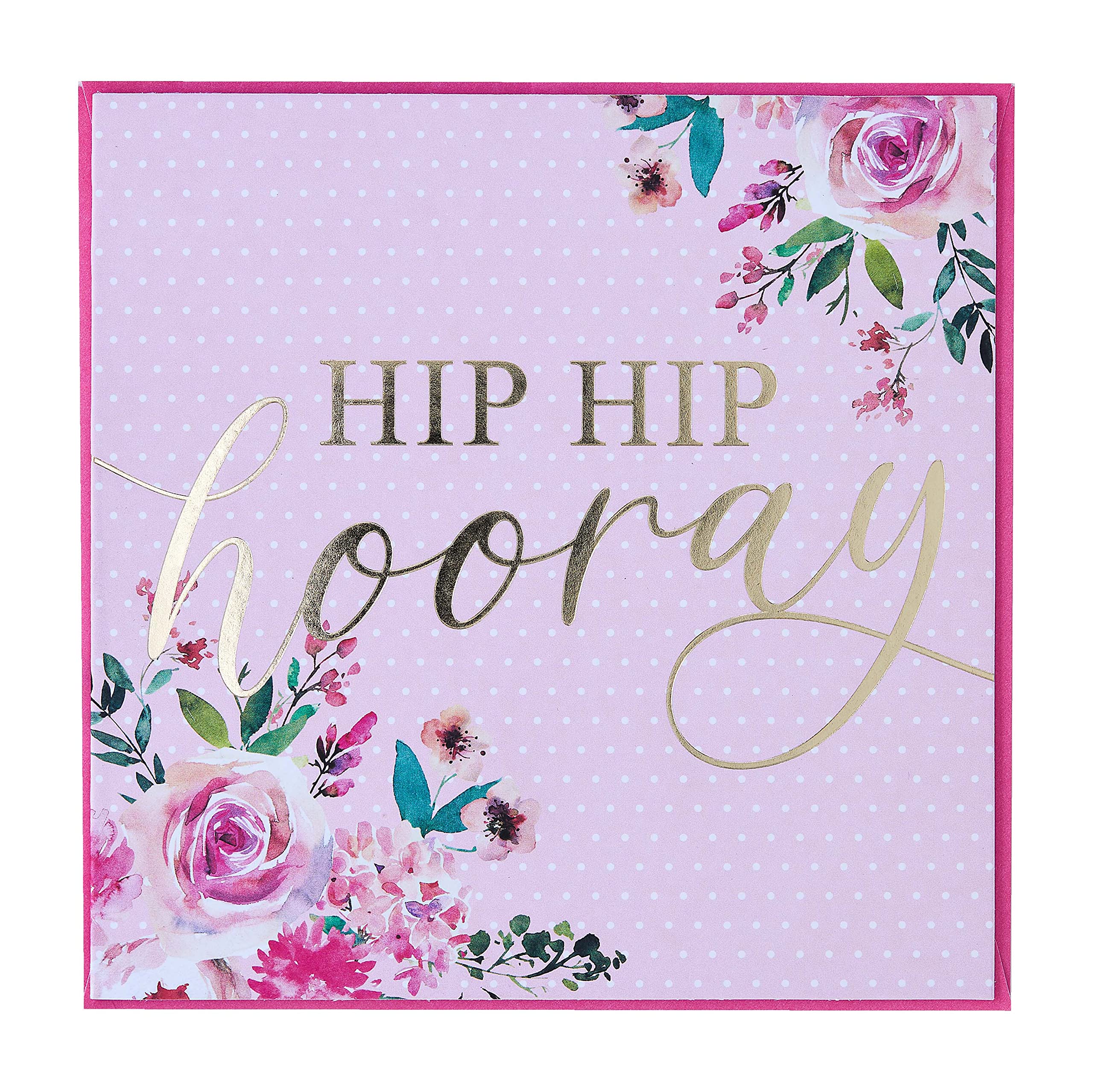 Design By Violet COUNTRY CHARM 'HIP HIP HOORAY' SINGLE GREETING CARD One Size DBV-115-SC216,white