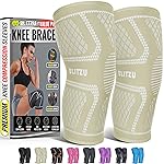 Knee Brace for Meniscus Tear 2 Pack, Knee Compression Sleeve for Men and Women, Knee Support for Arthritis, Swelling, Inflammation, ACL, Pain Relief, Running, Workout, Sports and Recovery Beige M