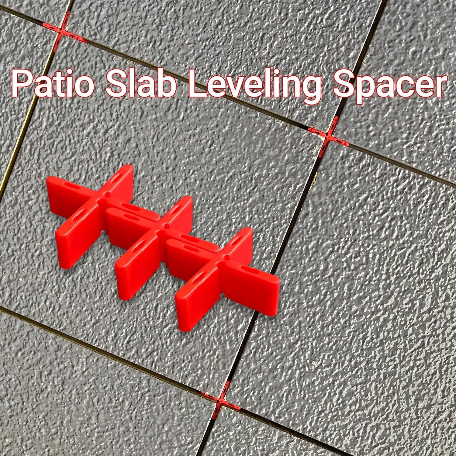 Floor Slab Thick Brick Leveling Clips 5/8"Tall 3/16"Leveling Gap Spacer Plastic Paver Spacers 50 pcs Brick Spacers for Patio,Tile Spacers for Driveway,Weatherproof&Reusable Leveling Tool (Red)