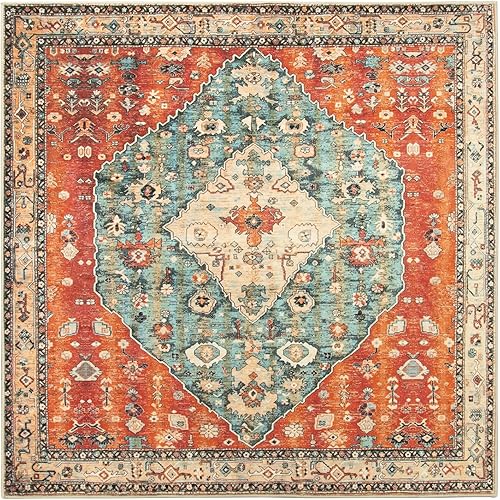 Miniatura 248 de Lahome Tapete tribal bohemio, pequeño, suave, antideslizante, lavable, de pelo corto, para piso en puerta, interior, entrada, baño, silla, Verde