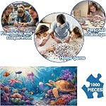 Reofrey Puzzles pour adultes 1000 Pièces - Turtle Oceanic, Puzzles en forme spéciale, Challenging Impossible Puzzle, jeu de famille amusant & Décor unique (16x31 1 cm / 41x80cm) Idée