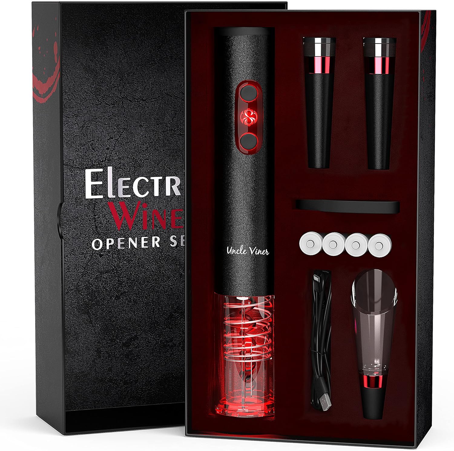 Electric Wine Opener Set Uncle Viner with Charger