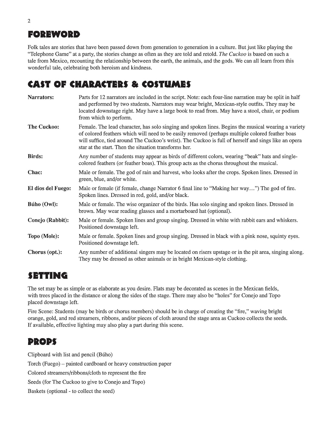 The Cuckoo: The Day the Cuckoo Lost Her Colors -- A Mexican Folk Tale for Unison Voices (Teacher's Handbook)      Paperback – Teacher's Edition, June 1, 2010