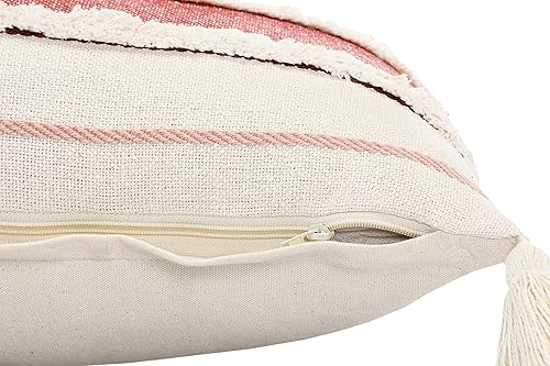 Miniatura 7 de Trade AM Ox Bay - Funda de almohada de algodón orgánico con rayas blancas y rojas cosidas a mano, 14 x 36 pulgadas