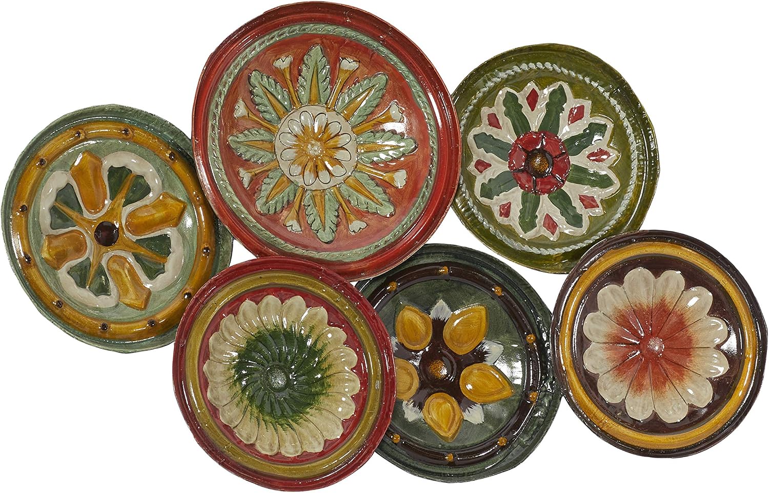 Deco 79 Metal Plate Wall Decor with Spanish Designs, 31" x 3" x 19", Black