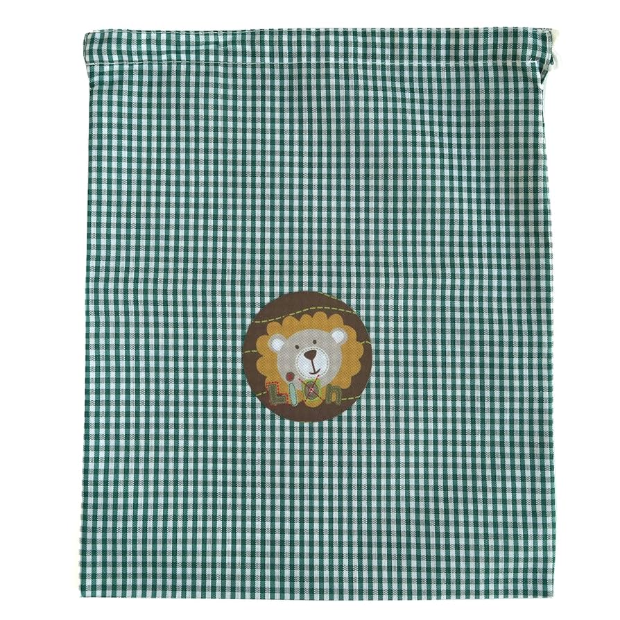 Sacca Merenda ETIKIDS - Zaino Di Corda Verde, Lavabile, 24x29 Cm Per Asilo