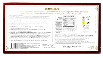 KOSKA Hazel Pistachio Coconut Turkish Delight, 500 GR