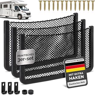 Vicera Storage Net for Motorhome with Frame, Pack of 3, Sturdy Storage Net for Camp…
