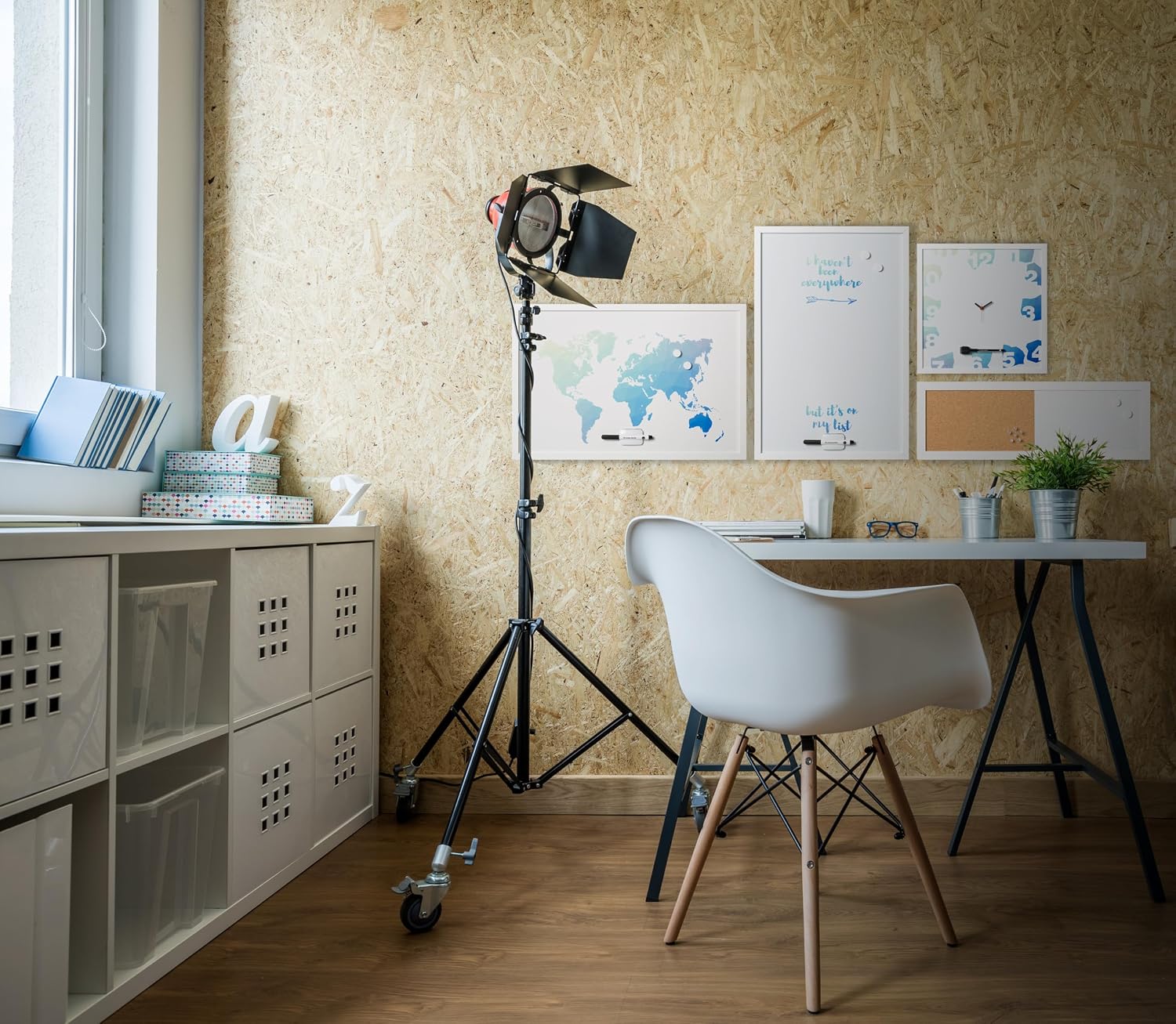 Bi-Office Whiteboard Polygon World Map 90x60 cm Magnetic Dry Wipe White MDF Frame
