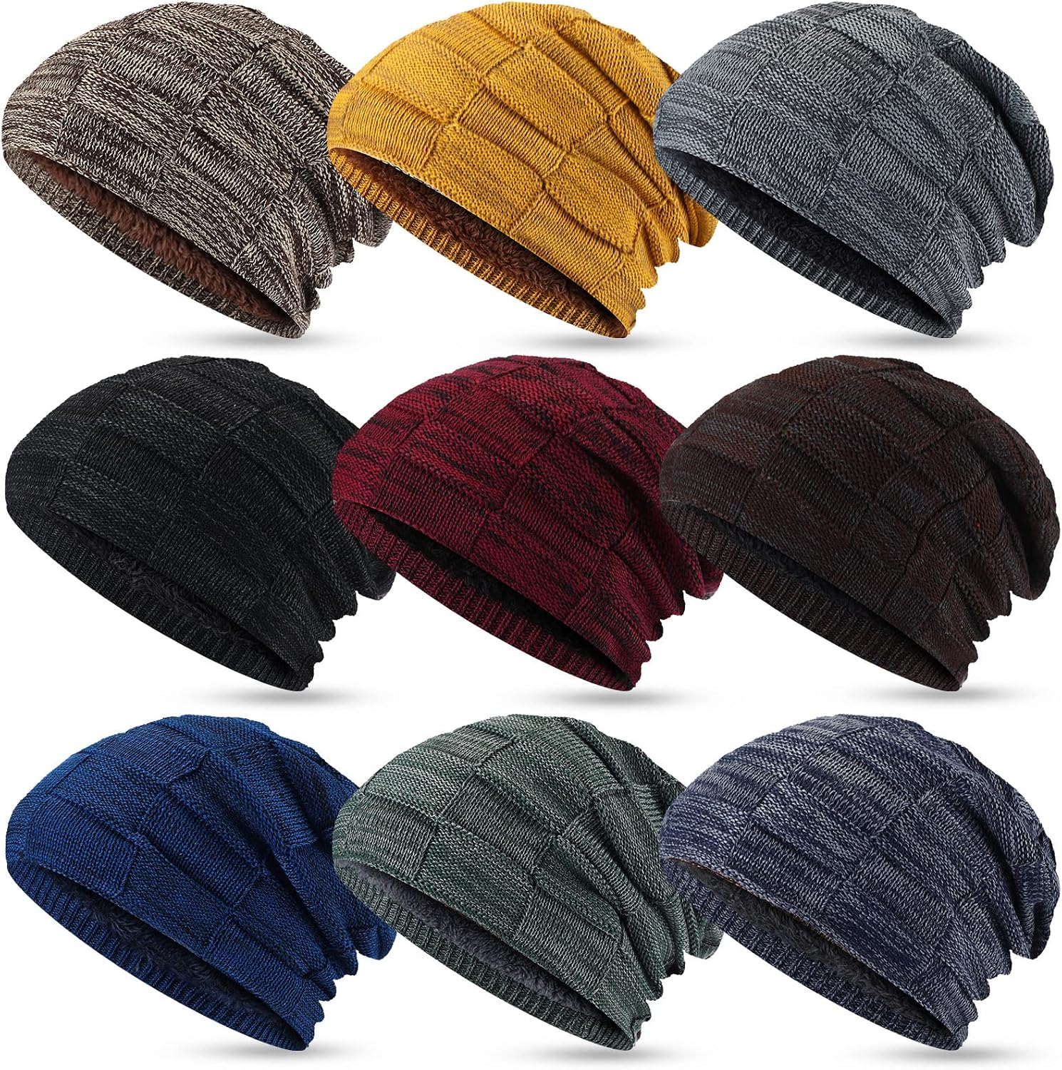 9 Pcs Slouchy Beanies for Women - Winter Hats - Warm Knit Caps Womens Beanies for Winter 3 Pack Slouchy Beanies for Women  main image 2