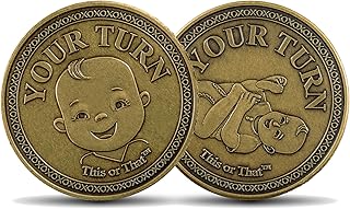 This or That Sneaky Diaper Changing Decision Making Coin | Flip The Coin and Relax – New Parent Gift