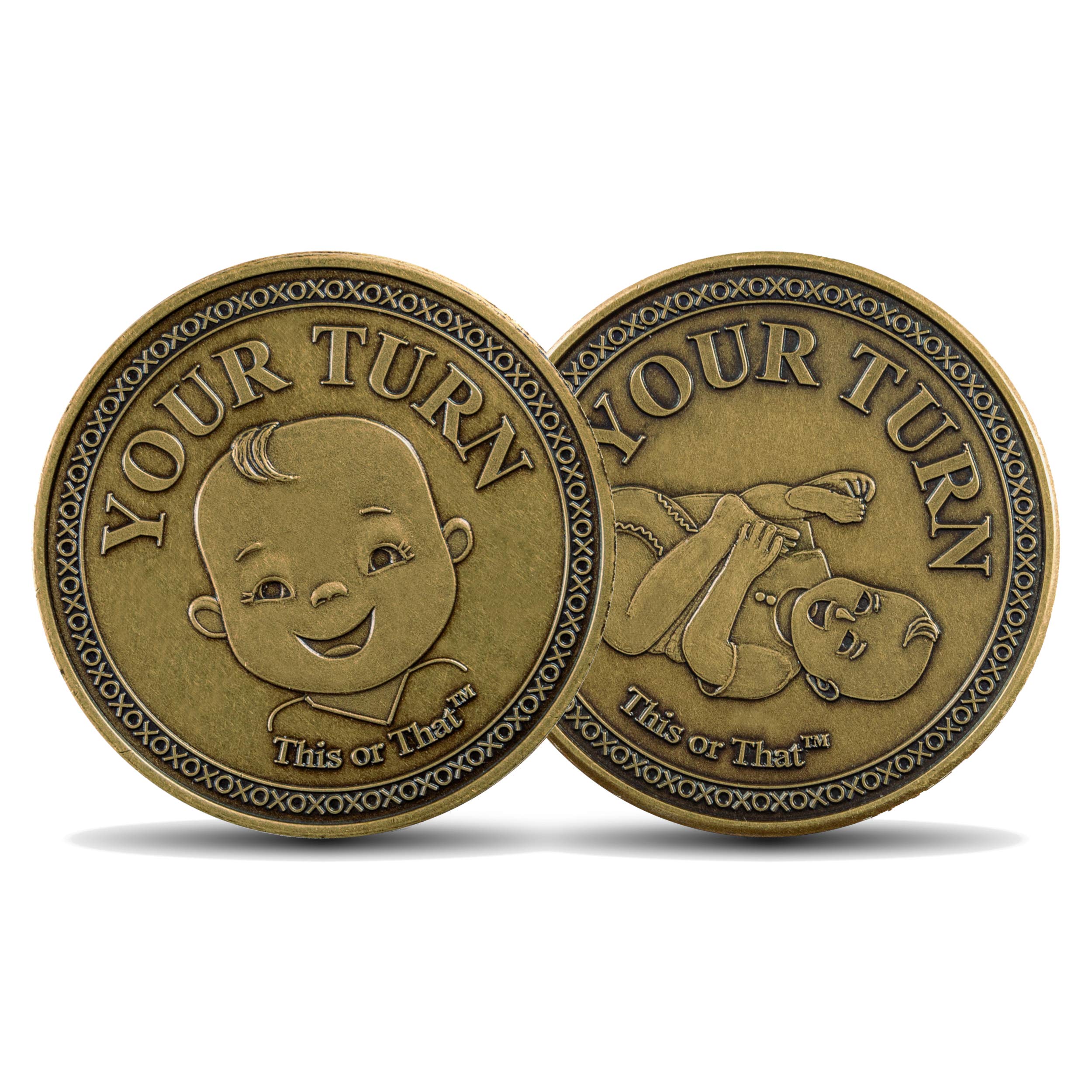 Uniporium This or That Sneaky Diaper Changing Decision Making Coin | Flip The Coin and Relax – New Parent Gift