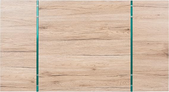 SAFAVIEH Home Collection Jacob Natural Rectangular Floating Coffee Table with Glass Legs, Modern Architectural Design (COF7001C)
