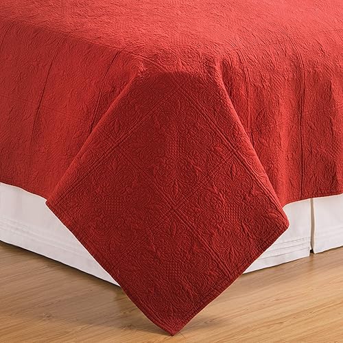 Miniatura 6 de C&F Home Terra Cotta FullQueen - Colcha de Matelassé liso, ligera, 100% algodón, lavable a máquina, reversible, tamaño matrimonialqueen, terracota