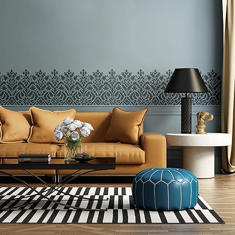 Amazon Com Royal Design Studio Stencils Moroccan Lace Border Stencil Bohemian Boho Chic Wall Art Pattern For Painting Tools Home Improvement