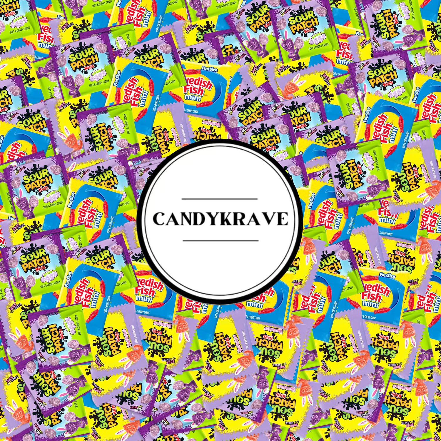 Assorted Easter Special - SourPatch Sour Eggs + Mini SwidishFish - 2 lbs Individually Wrapped Sweet & Sour Candy Pack - Delicious Gummy Candy for Easter, Valentines Day, Pinata, Birthdays & Pantry