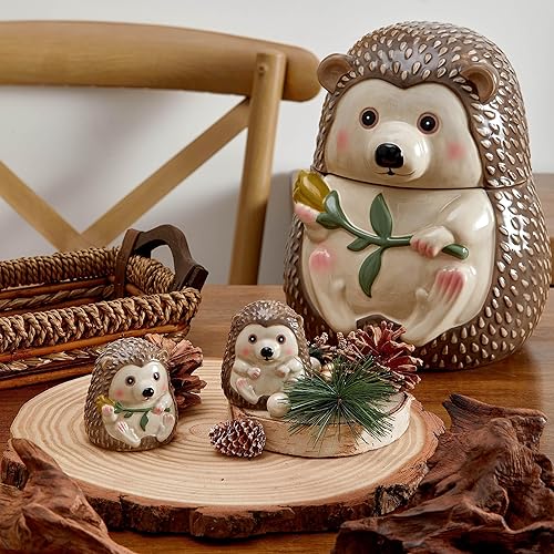 Miniatura 5 de Bico Hedgehog - Tarro hermético de cerámica para galletas de 9.6 pulgadas, apto para lavavajillas