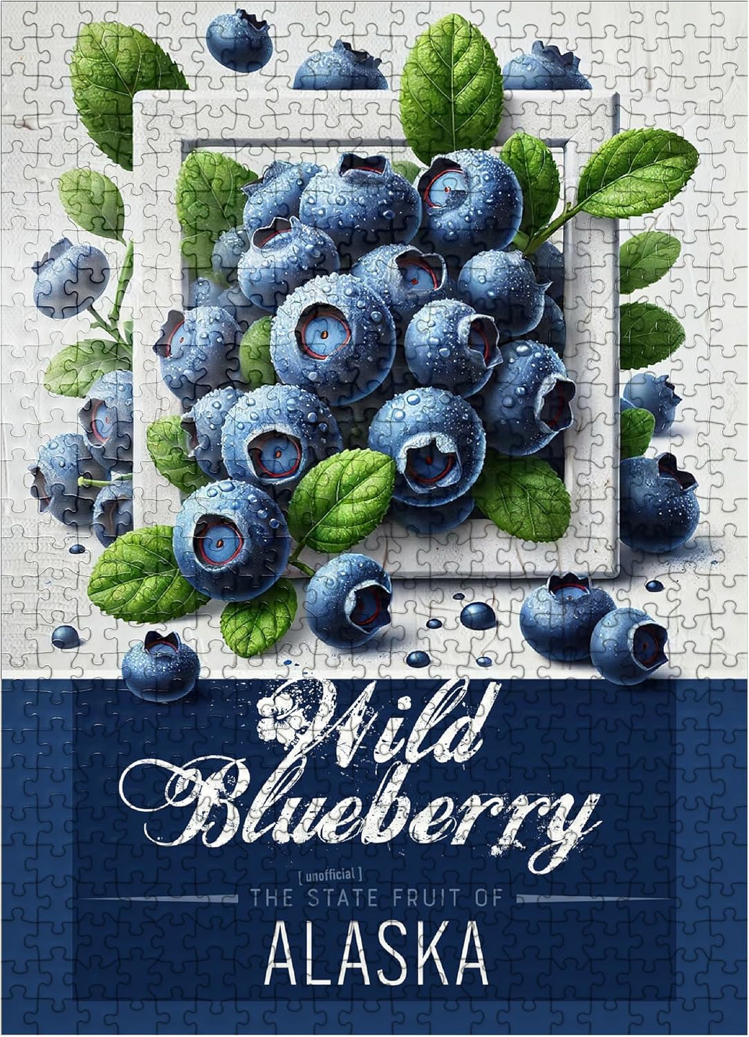 MyPuzzle Colorful Fruits: Alaska, Wild Blueberry - State Fruits Series - Premium 500 Piece Jigsaw Puzzle for Adults