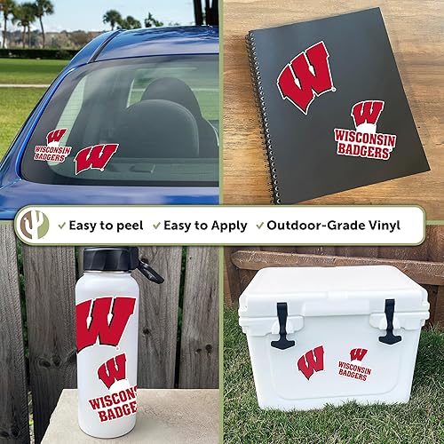 Miniatura 2 de Desert Cactus Adhesivo de la Universidad de Wisconsin Badgers de Wisconsin, calcomanía de vinilo para botella de agua para laptop, hoja de álbum de