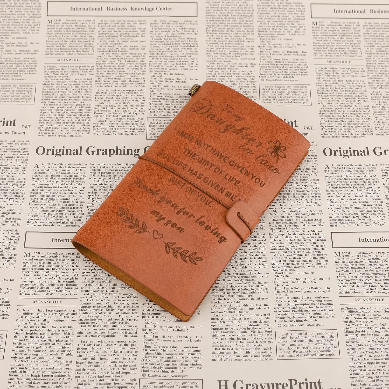 Daughter in Law Engraved Leather Journal, Future Daughter-in-Law Gifts from Mother in Law, Wedding Gifts for Future Daughter in Law, Daughter in Law Gift Ideas for Birthday Christmas