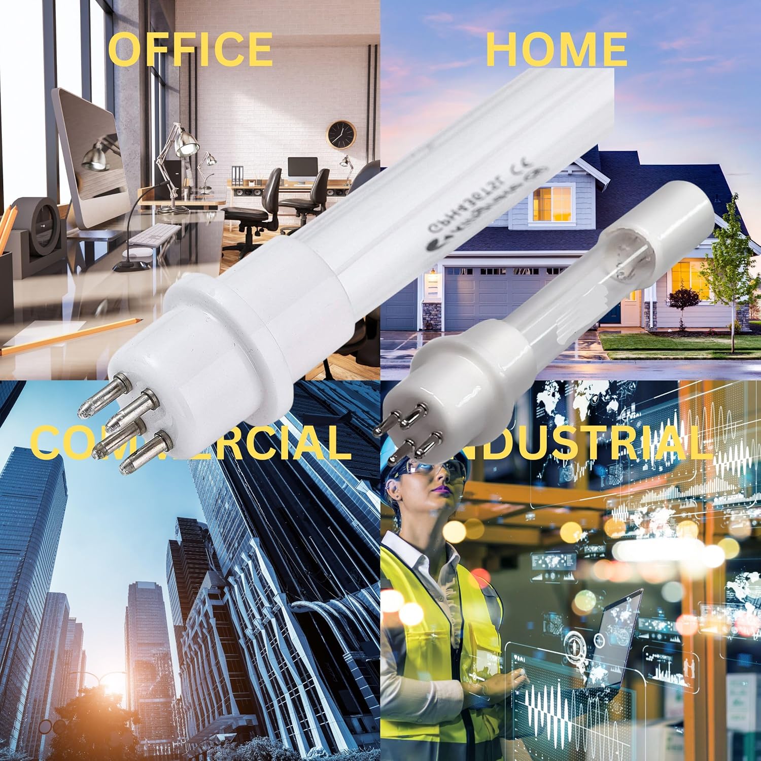 LSE Lighting MUV403-16/5 Combo UV Bulb Kit | Includes 1 × 16" UVC Lamp + 1 × 5" UVV Ozone Lamp | Compatible with Millennium MUV403 Series | Designed in USA | EPA Est. No. 96823-PA-1