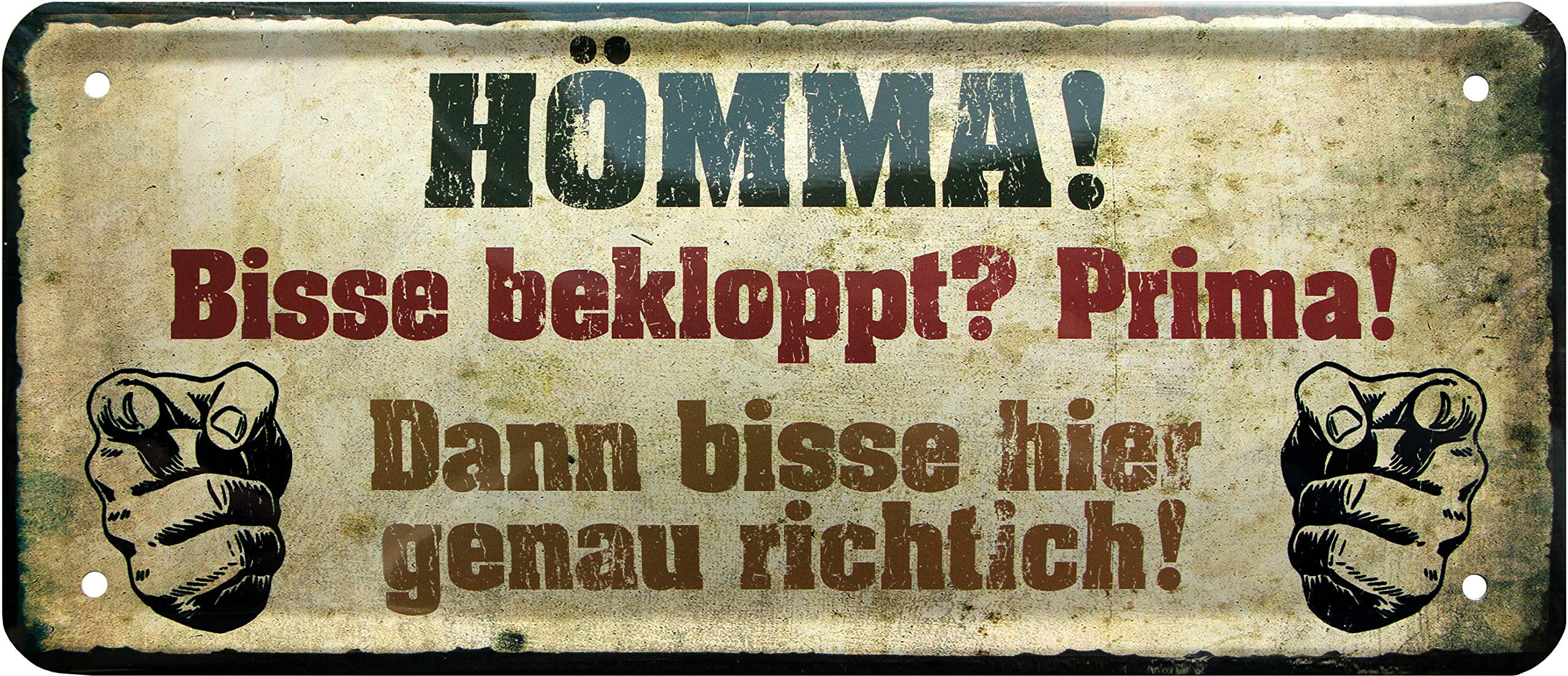 Targa In Metallo 28x12 Cm - Frase Divertente 'Wenn Arschlöcher Dich Nicht Leiden Können' - Decorazione Casa